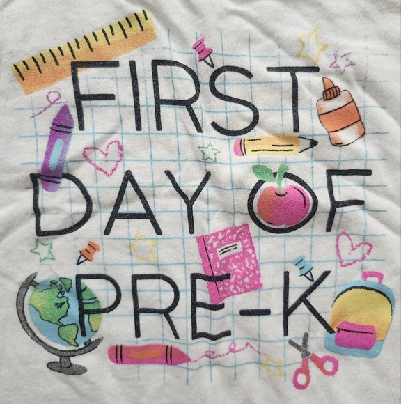 The Childrens Place T Shirt with Playful School Design - First Day Of Pre K - Picture 2 of 3